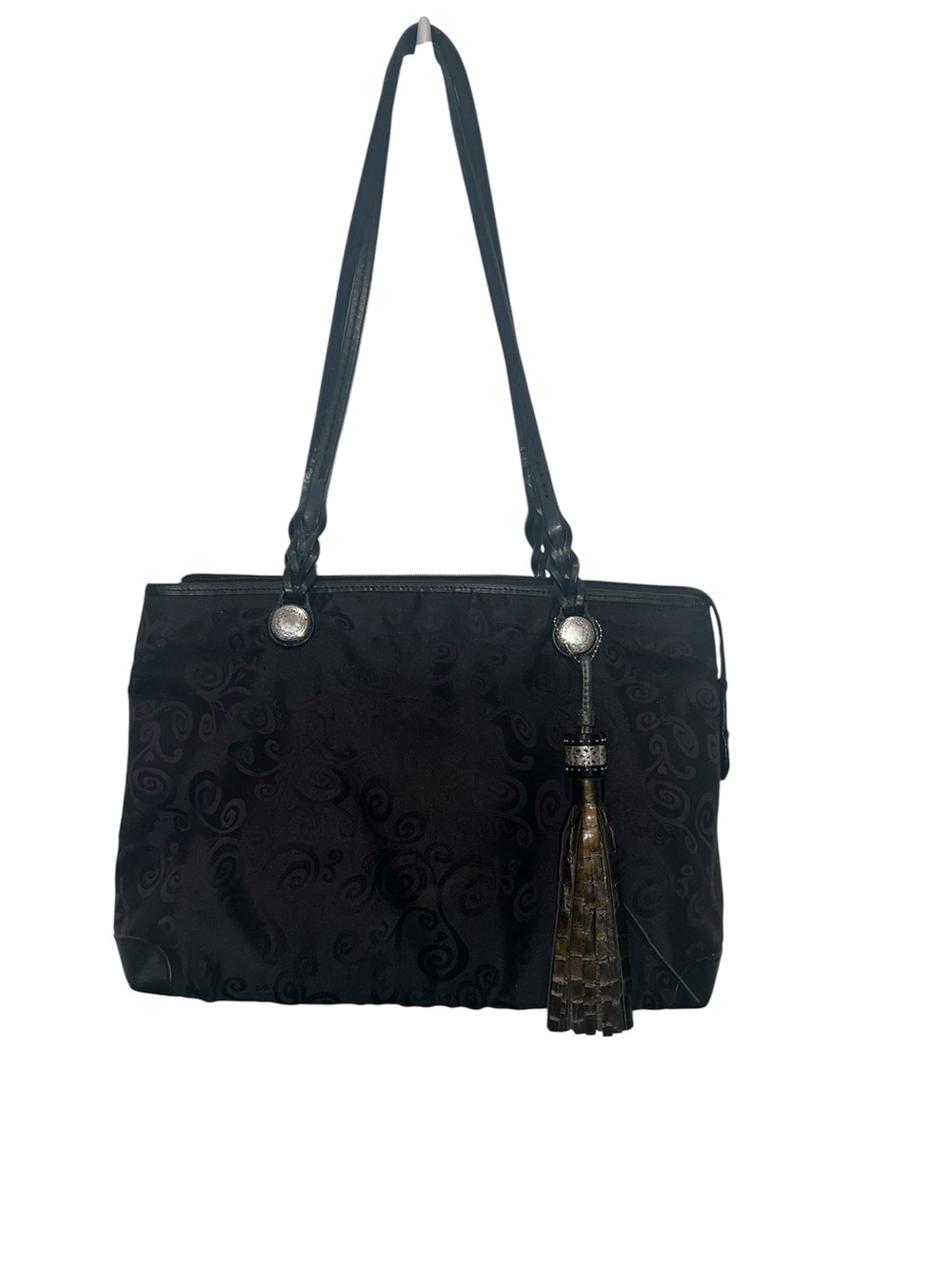 Brighton Mevelyn Jacquard Black Tote Shoulder Handbag